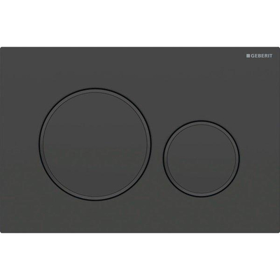 Geberit Sigma20 bedieningplaat, 2-toets spoeling frontbediening voor toilet 24.6x16.4cm mat zwart