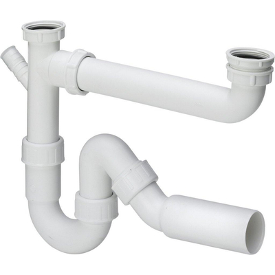 Viega Siphons d'évier Siphon double 1. 1/2 inchinch Polypropylène Blanc