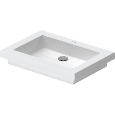 Duravit 2nd floor Inbouwwastafel - zonder overloop - zonder kraanvlak - 58x41.5cm - met wondergliss - wit