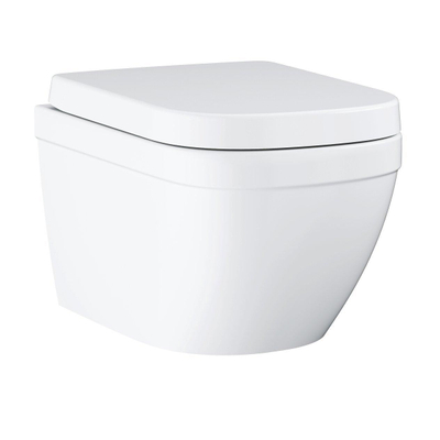 GROHE Euro pack WC suspendu à évacuation profonde sans bride 54x37.4cm avec abattant softclose et déclipsable blanc