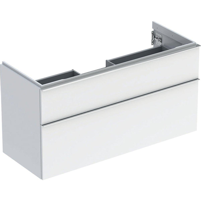 Geberit iCon meuble sous-lavabo 118.4x61.5x47.6cm 2 tiroirs avec softclose panneau de particules blanc