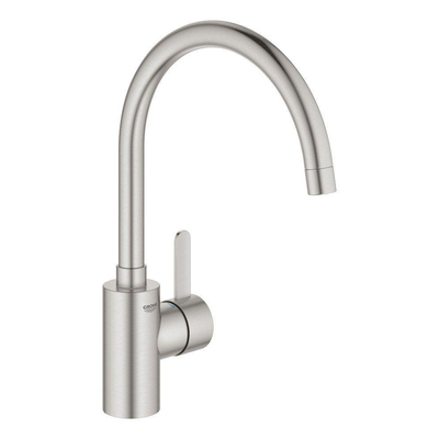 GROHE Eurosmart Cosmopolitan Mitigeur de cuisine avec bec rehaussé Supersteel brossé (inox)