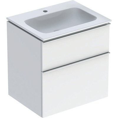 Geberit icon ensemble de meubles de salle de bains 60x63x48cm 2 tiroirs avec fermeture douce en aggloméré blanc