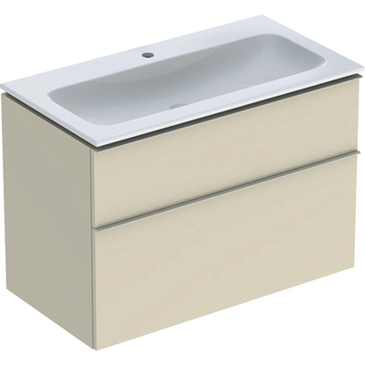 Geberit icon ensemble de meubles de salle de bains 90x63x48cm 2 tiroirs avec fermeture douce en aggloméré gris sable