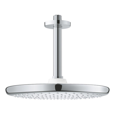 GROHE tempesta ensemble de douche : douche de tête ø25cm avec 1 jet avec bras de douche monté au plafond 14.2cm blanc/chrome