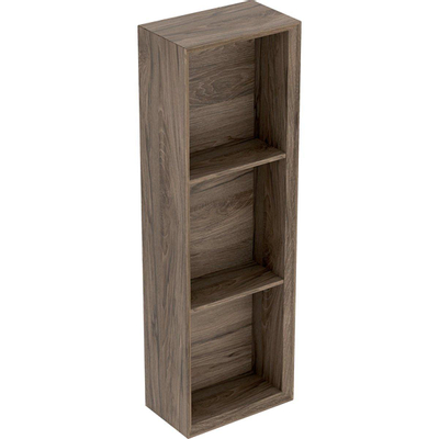 Geberit ICon badkamerkast - 22.5x70x13.2cm - 3 open vakken - spaanplaat - noten (hout)