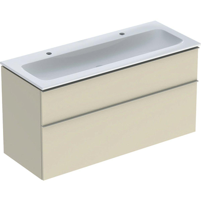 Geberit icon ensemble de meubles de salle de bains 120x63x48cm 2 tiroirs avec fermeture douce en aggloméré gris sable