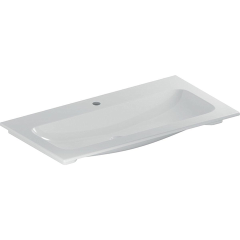 Geberit ICon meubelwastafel - 90x48x13cm - 1 wasbak - 1 kraangat Midden - zonder overloopgat - keramiek - glans wit SW546799