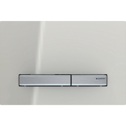 Geberit Sigma50 bedieningsplaat - 2-toets spoeling - rechthoekige knoppen - chroom zand grijs SW547572