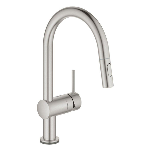 Grohe Minta Touch Keukenkraan - draaibare/uittrekbare uitloop - 2 straalsoorten - Brushed Supersteel (RVS) SW225340
