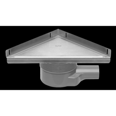 Easy drain Aqua Plus Delta Zero Vloerput - 24x33cm - zijuitlaat - inbouwdiepte 7.4cm - geborsteld RVS 2302741