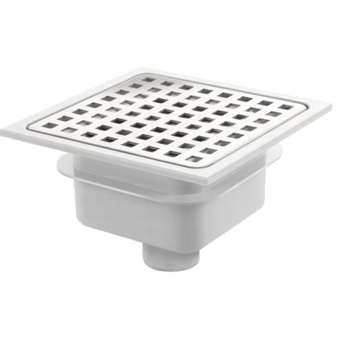 Van Den Berg siphon de sol en ABS avec grille en inox 15x15 sortie verticale 40mm GA91307