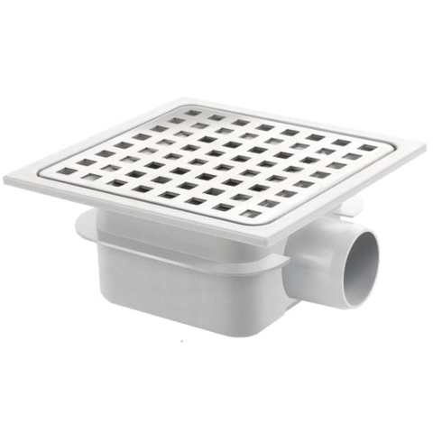 Van Den Berg siphon de sol ABS avec grille en inox 15x15 avec sortie latérale 40mm GA91308