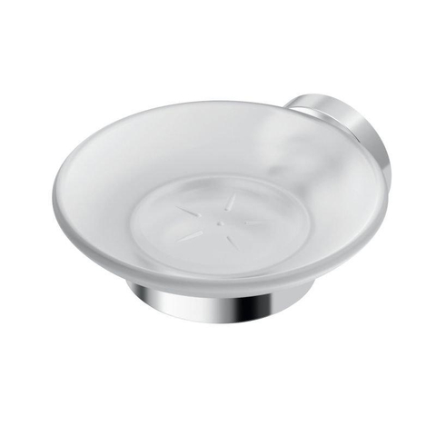 Ideal Standard Iom zeephouder met glazen schaal mat chroom 0180486