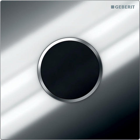 Geberit Type10 urinioir bedieningsplaat - batterij - ronde knop - glans chroom 0701976
