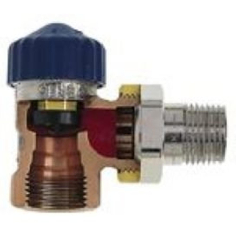 Heimeier Robinet d'arrêt thermostatique pour radiateur 1/2 coudé Kvs 2,50 m3 h faible résistance 7502001