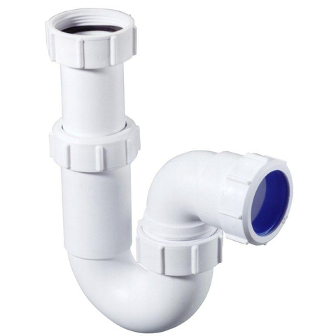 McAlpine Siphon tuyau en plastique modèle P avec marque de qualité KOMO 5/4x32mm blanc 0520616