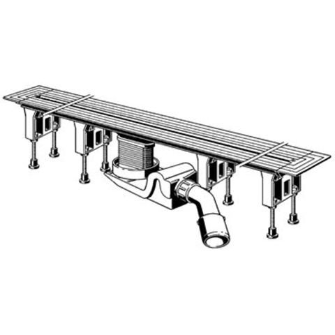 Viega Advantix Vario caniveau de douche élément de base 120 à 30cm raccourcissable look inox 0500111