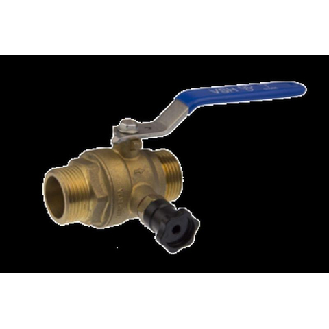Vsh Premium vanne à bille 2x joint plat 3 4 avec vidange laiton GA49340
