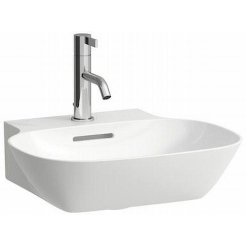 Laufen INO lave-mains - 41x45x12cm - ovale - trou de robinet au centre - avec trop-plein - blanc SW28279