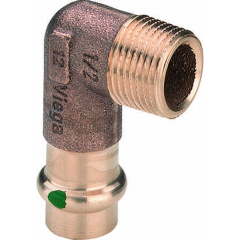 Viega Profipress raccord équerre 90 degrés presse filetage extérieur 15x1/2" cuivre rouge GA36576