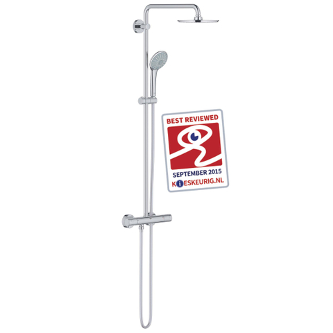 Grohe Euphoria System 210 ensemble de douche pluie apparent – thermostatique – douche de tête Ø 21 cm – bras de douche pivotant 45 cm – chrome 0436201