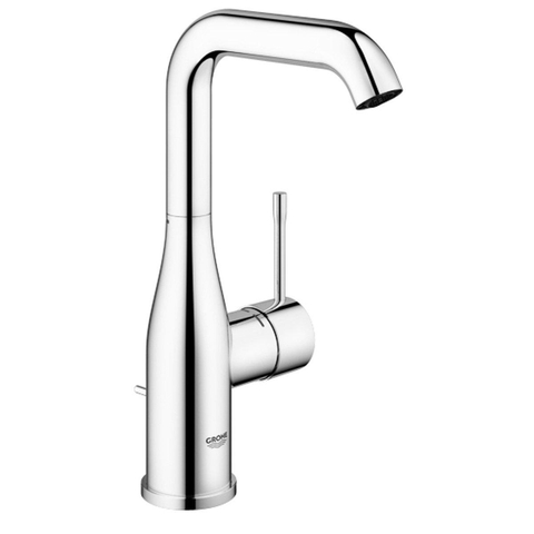 GROHE Essence New Robinet lavabo rehaussé L size avec bec haut et tournant avec tirette EcoJoy chrome 0442576