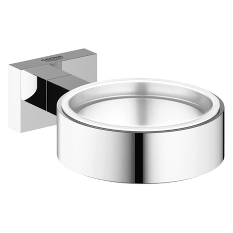 Grohe Essentials Cube Bekerhouder - 7.2x10.7x2.8cm - zonder glas - brushed hard graphite (antraciet) 0438164