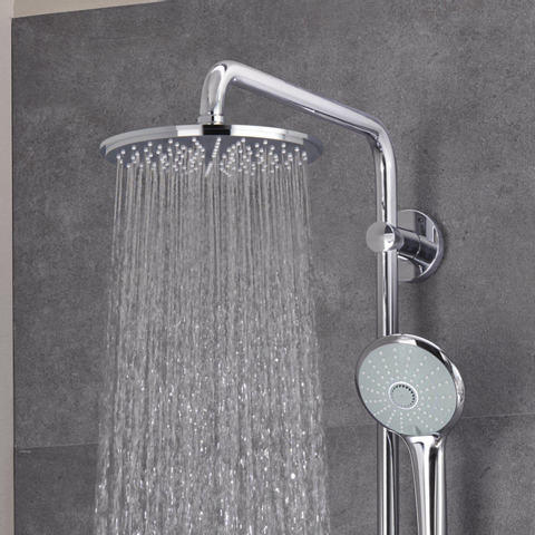 Grohe Euphoria System 210 ensemble de douche pluie apparent – thermostatique – douche de tête Ø 21 cm – bras de douche pivotant 45 cm – chrome 0436201