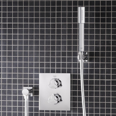 GROHE Sena Ensemble douchette à main - 1 jet - barre - avec support - flexible lisse - 150cm - chrome 0445507