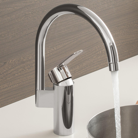 GROHE Eurostyle Cosmopolitan 1 gats keukenkraan - met hoge draaibare uitloop - chroom 0442287