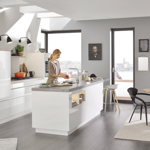 GROHE Essence Mitigeur de cuisine avec bec L et dual spray extractible chrome 0467941