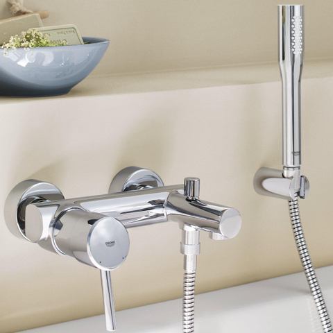 GROHE Concetto robinet de baignoire avec inverseur et raccords avec ensemble de douche chromé 0442183