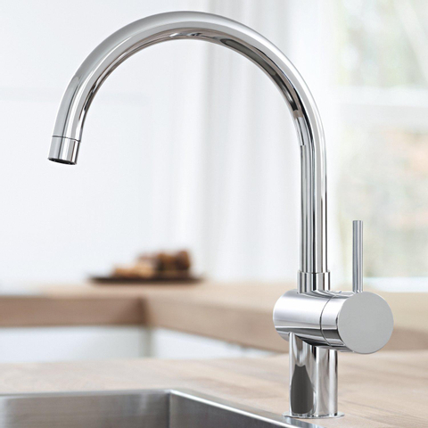 GROHE Minta Mitigeur de cuisine - haut - bec rond pivotant - chrome 0442461