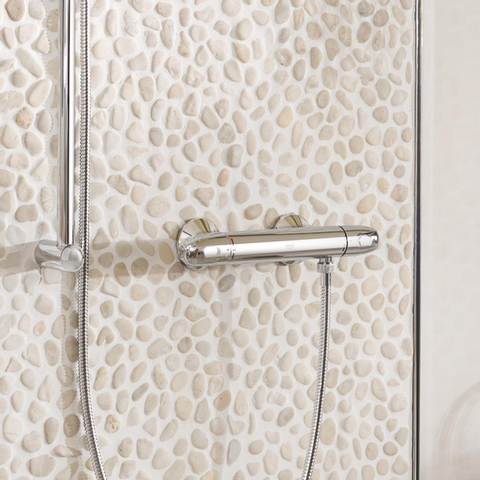Grohe Grohtherm 1000 New Douchekraan - thermostatisch - zonder omstel - met koppelingen - EcoJoy - volumegreep met ecobutton - chroom 0442503