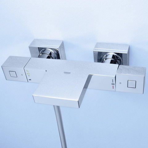 Grohe Cube Badkraan - thermostatisch - met omstel - met koppelingen - chroom 0442352