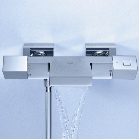 Grohe Cube Badkraan - thermostatisch - met omstel - met koppelingen - chroom 0442352
