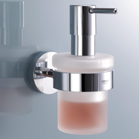 GROHE Essentials Distributeur de savon - 160ml - avec support - montage mural - chrome 0438148