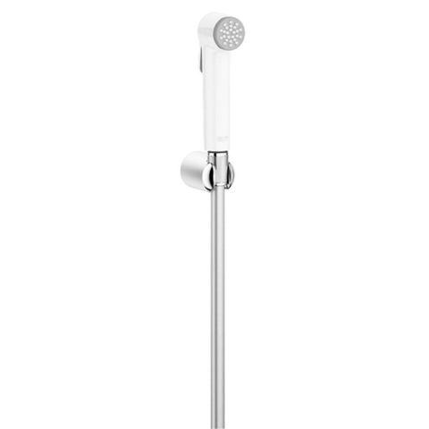 GROHE Tempesta-F Trigger Spray 30 Ensemble douchette à main - 1 jet - rond - avec support - flexible lisse - 125cm - chrome/blanc SW63479