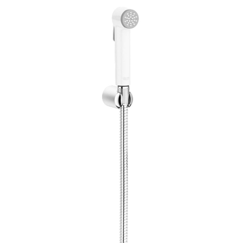 GROHE Tempesta-F Trigger Spray 30 Ensemble douchette à main - 1 type de jet - rond - avec support - flexible métallique - 125cm - chrome/blanc SW63477