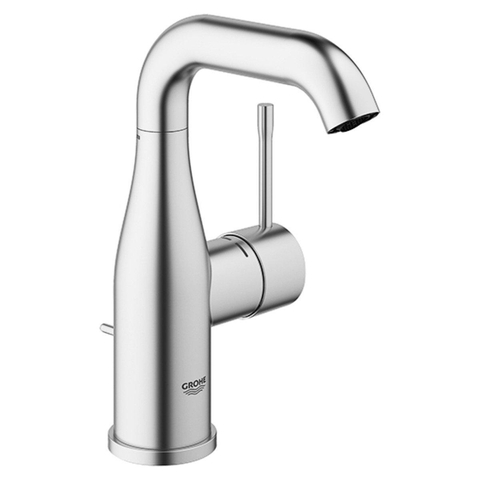 Grohe Essence New Wastafelkraan Opbouw - uitloop 11.4cm - M-size - waste - Supersteel (RVS) SW73263