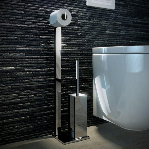 Geesa Modern Art Toiletrolhouder zonder klep dubbel Chroom 0650156