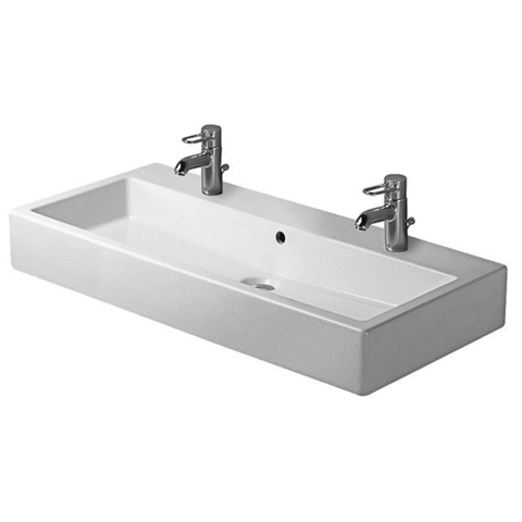 Duravit Vero Wastafel - met 2 kraangaten - met overloop - 100x47cm - wit 0305318