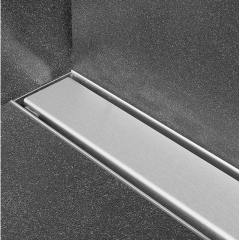 Easy Drain Compact 30 wall zero douchegoot enkele plaat met zijuitloop 6x100cm RVS OUTLETSTORE STORE32647