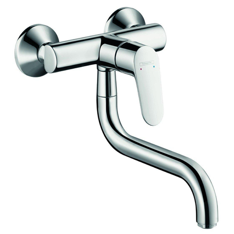 Hansgrohe Focus m41 keukenkraan - voor wandmontage - met koppelingenHOH=15cm - hoogglans chroom 0451500