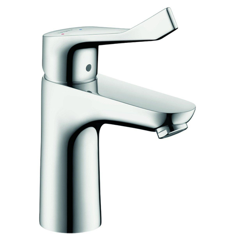 Hansgrohe Focus Cares wastafelkraan - 100 met verlengde greep - 12.1cm - ecosmart - hoogglans chroom 0605465