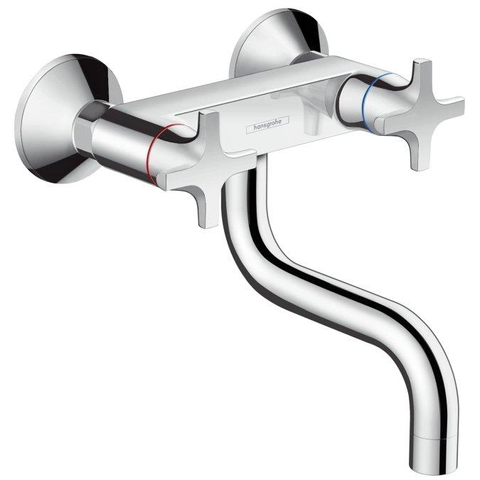 Hansgrohe Logis classic wandkeukenkraan met onder uitloop chroom GA49494