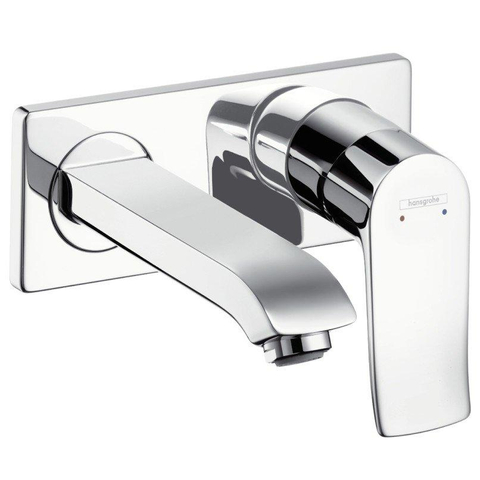 Hansgrohe Metris Afbouwdeel - voor inbouw wandkraan - inclusief uitloop 16 - 5cm - inclusief afvoerplug - 50001 - hoogglans chroom 0450914