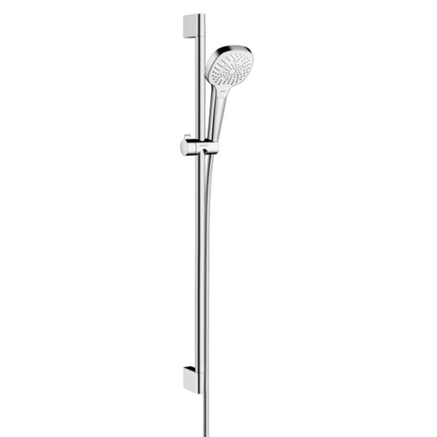Hansgrohe Croma Select E Multi glijstangset met Croma Select E Multi handdouche EcoSmart 90cm met Isiflex`B doucheslang 160cm wit/chroom 0605314