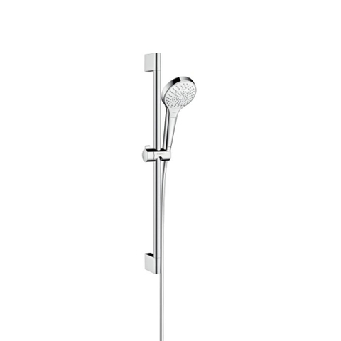 Hansgrohe Croma Select S Multi glijstangset met Croma Select S Multi handdouche EcoSmart 65cm met Isiflex`B doucheslang 160cm wit/chroom 0605495